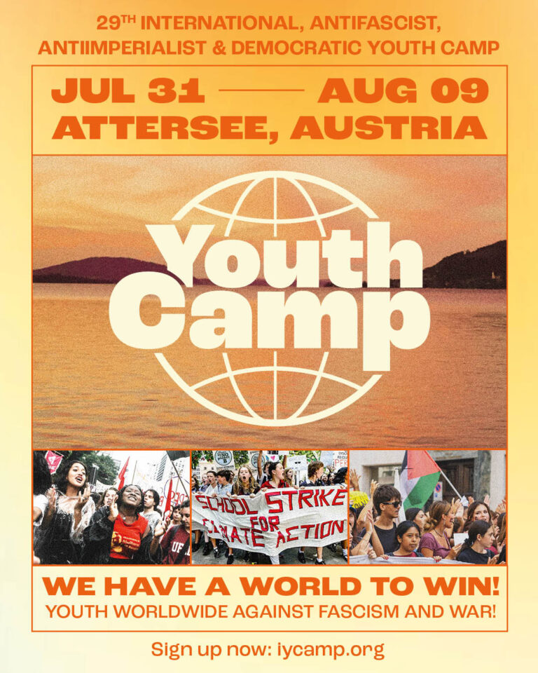 Convocatoria al 29º Campamento Internacional de la Juventud democrática, antifascista y   antiimperialista